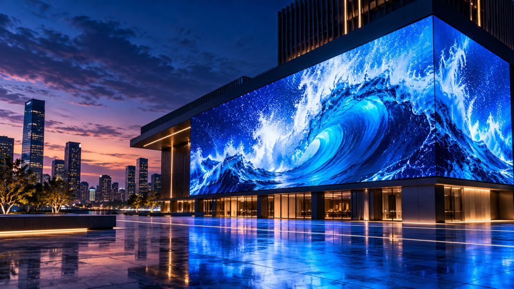 Concept ilustrativ Video-Wall 02 — Fațadă digitală